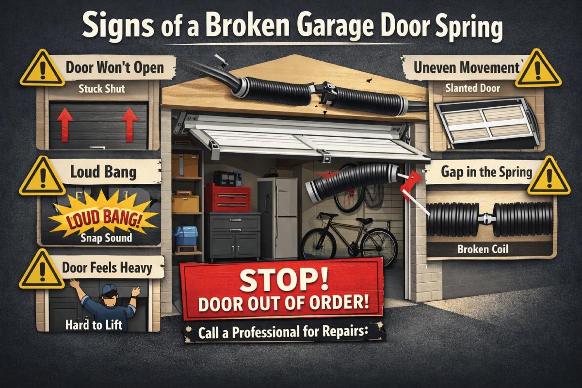 Signs of a Broken Garage Door Spring