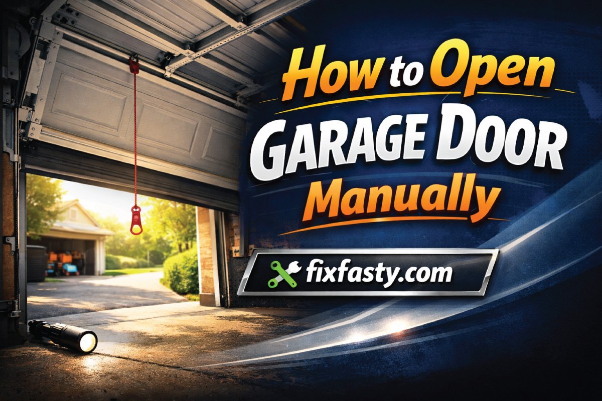 how to open garage door manually