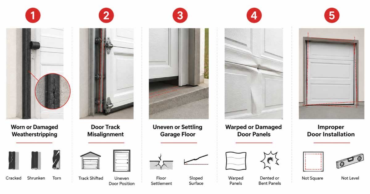 Common Causes of Garage Door Gaps on the Sides