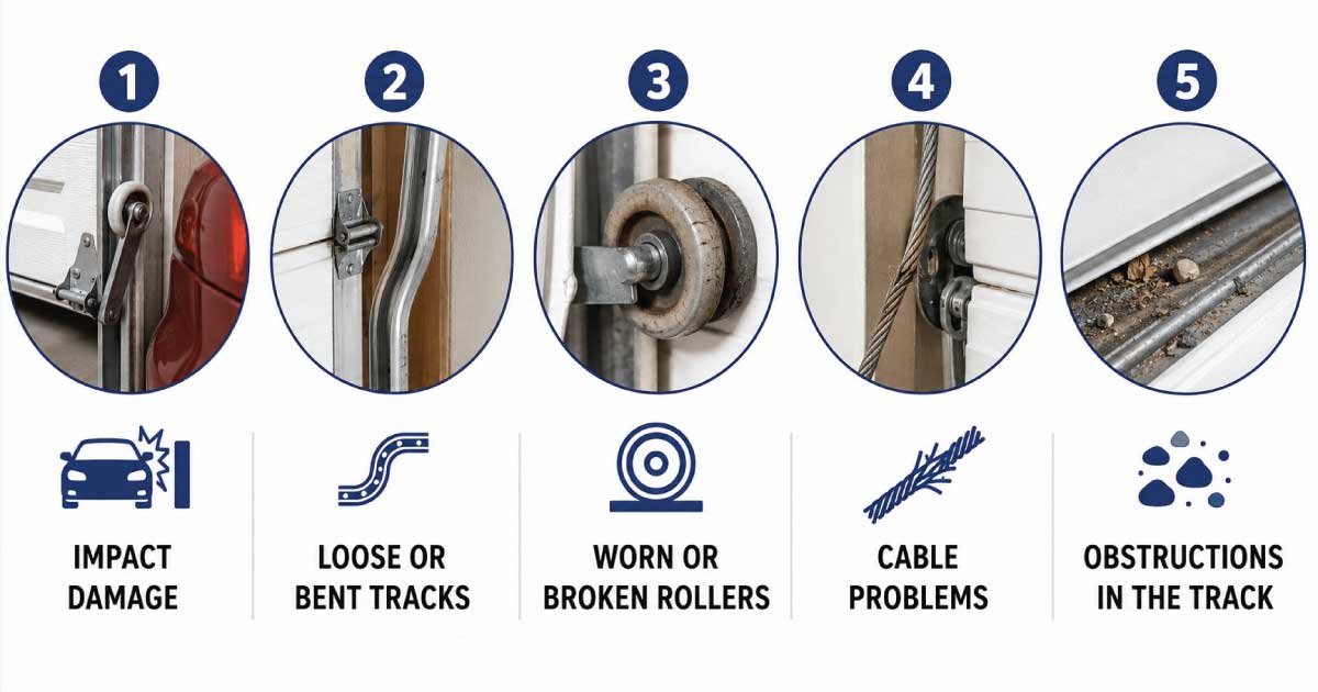 Common Causes of a Garage Door Coming Off Track on One Side