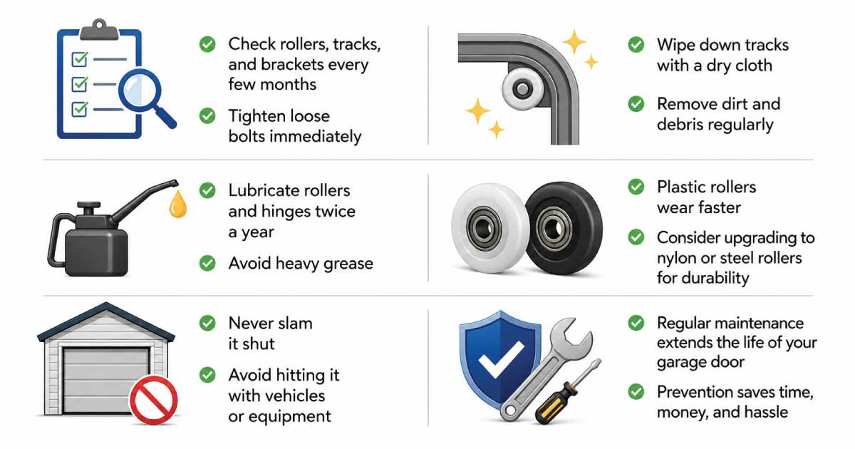 How to Prevent Garage Door Rollers from Coming Off Track