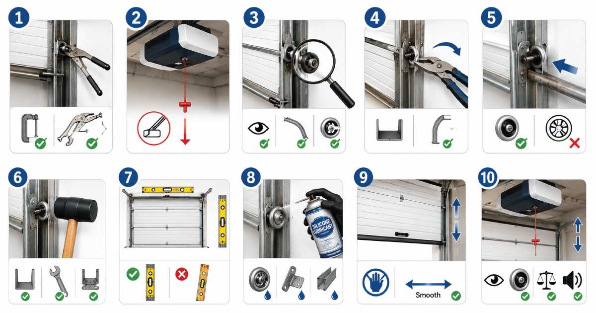 Step-by-Step: How to Fix a Garage Door Wheel Off Track