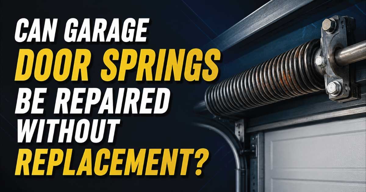 Can Garage Door Springs Be Repaired Without Replacement