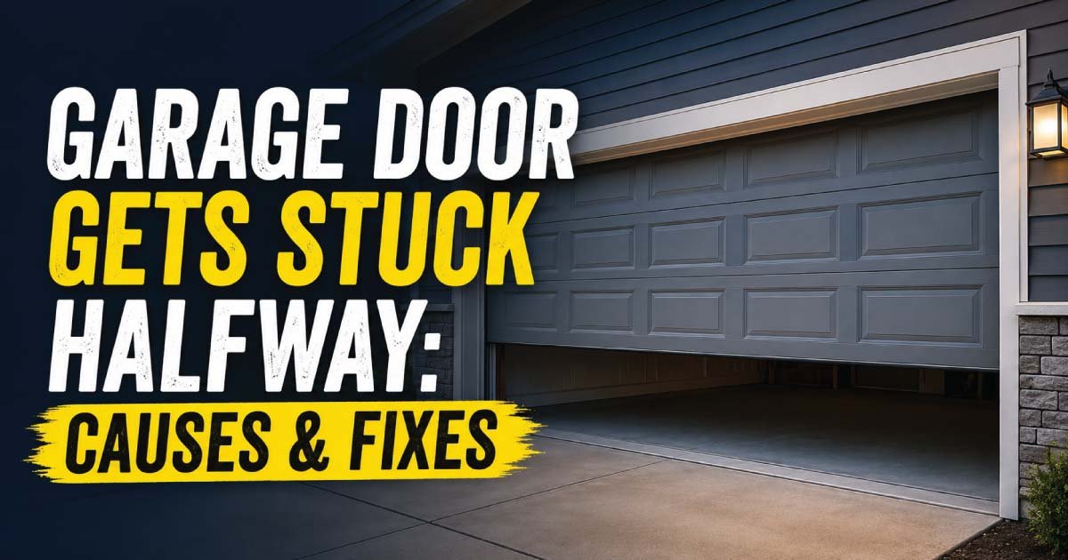 Garage Door Gets Stuck Halfway: Causes & Fixes