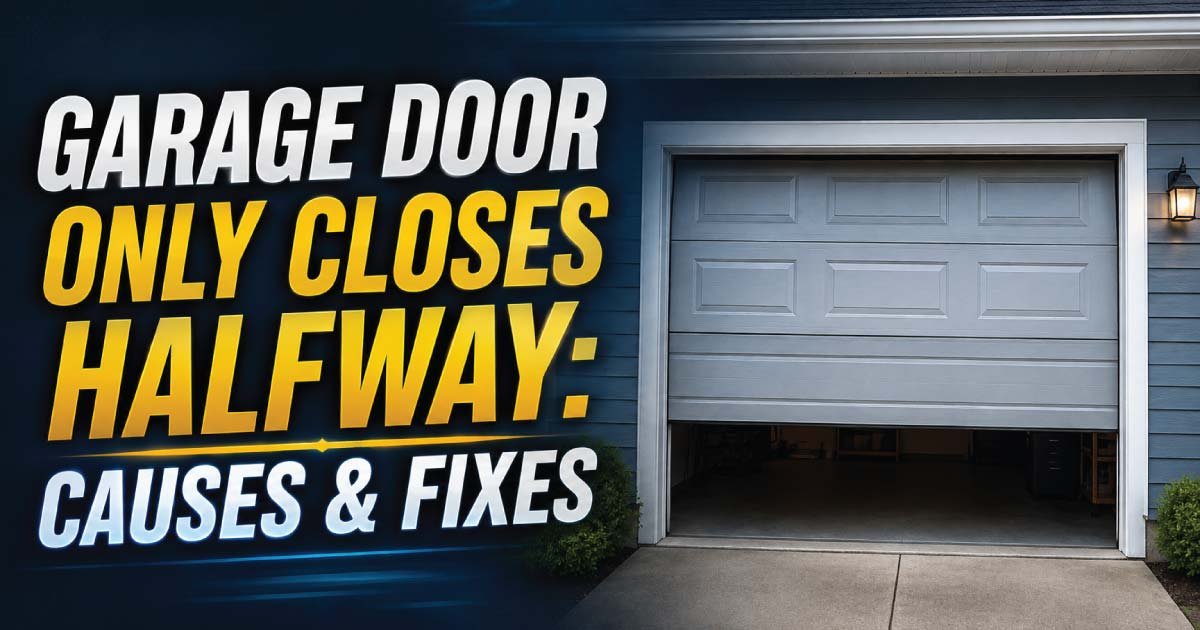 Garage Door Only Closes Halfway: Causes & Fixes