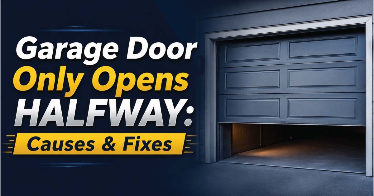 Garage Door Only Opens Halfway: Causes & Fixes