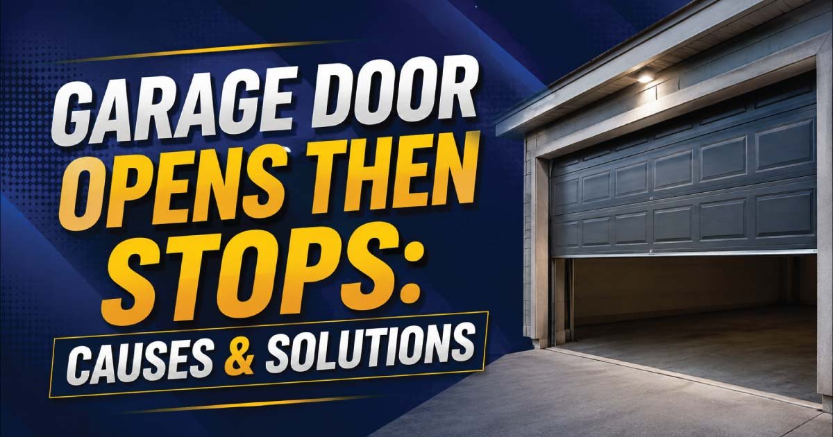 Garage Door Opens Then Stops: Causes & Solutions